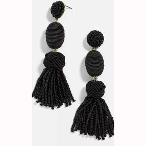BAUBLEBAR Sandriana Glimmering Black Beaded Tassels Drop Earrings